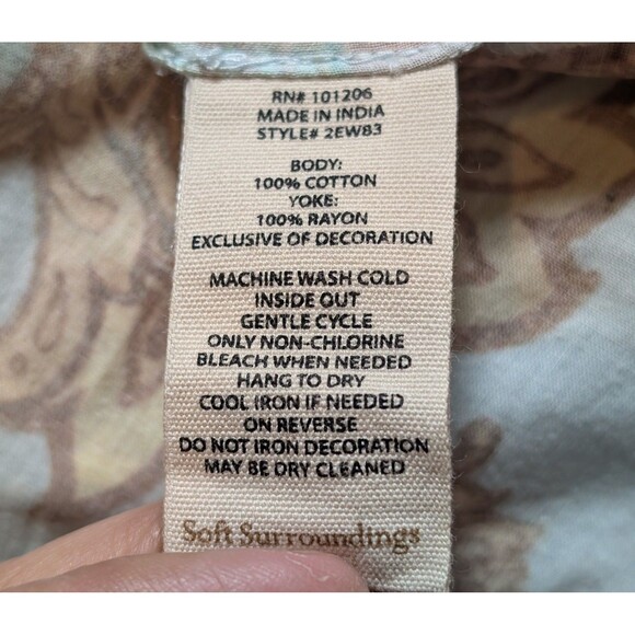 Soft Surroundings Size XL Descana Blouse Button Up Mixed Media Embellished - Picture 11 of 12